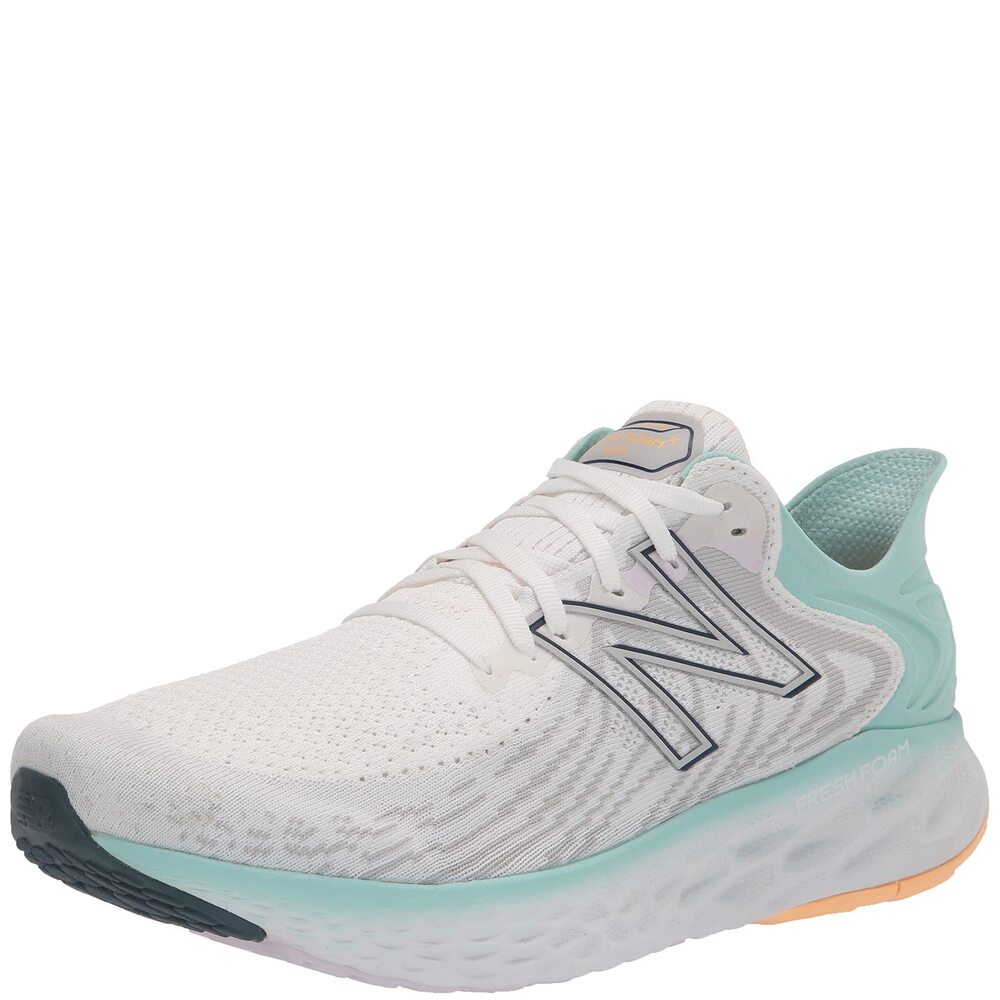NEW BALANCE WOMEN'S FRESH FOAM 1080 V11 RUNNING SHOE, WHITE/BLUE CHILL, 8.5